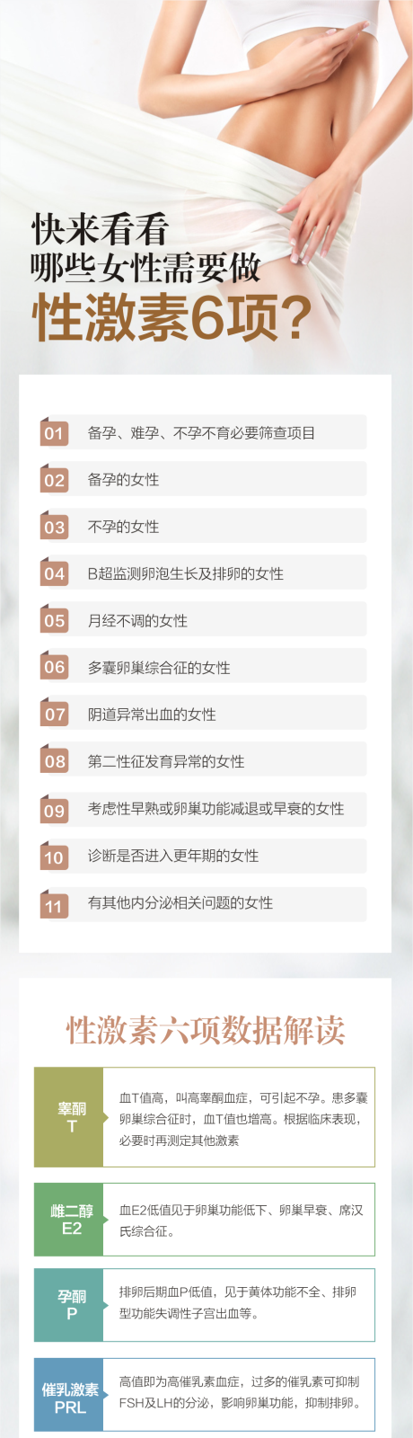 妇科月经不调内分泌检查长图海报