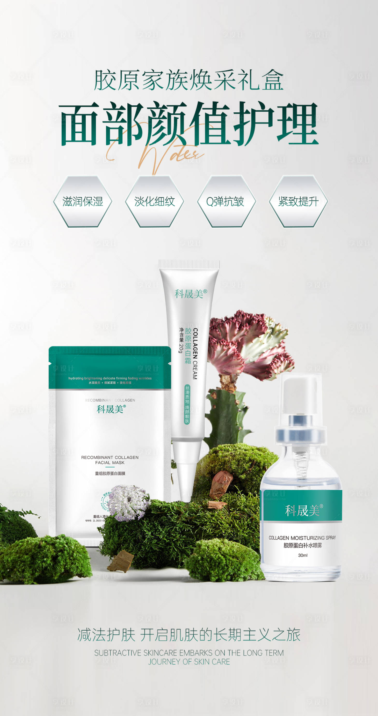 源文件下载【享设计】搜索编号：68110028822812561【胶原蛋白面部护肤海报】