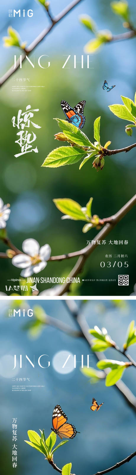 源文件下载【二十四节气惊蛰系列海报】编号：81070029044417084