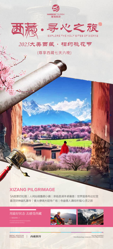 西藏桃花旅游海报