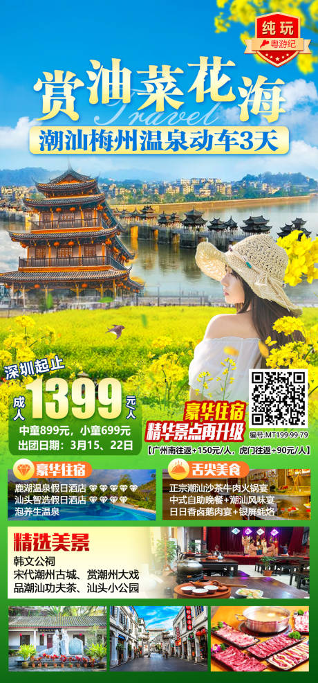 潮汕梅州温泉动车海报