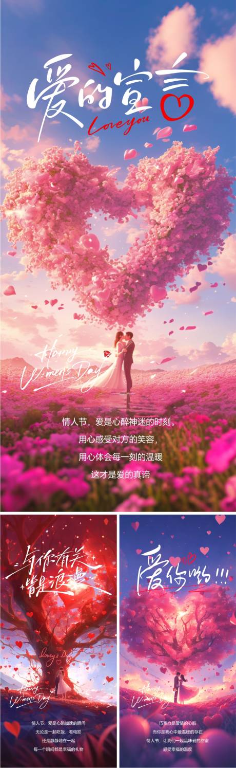 源文件下载【享设计】搜索编号：88970028751581232【情人节爱的宣言系列海报】