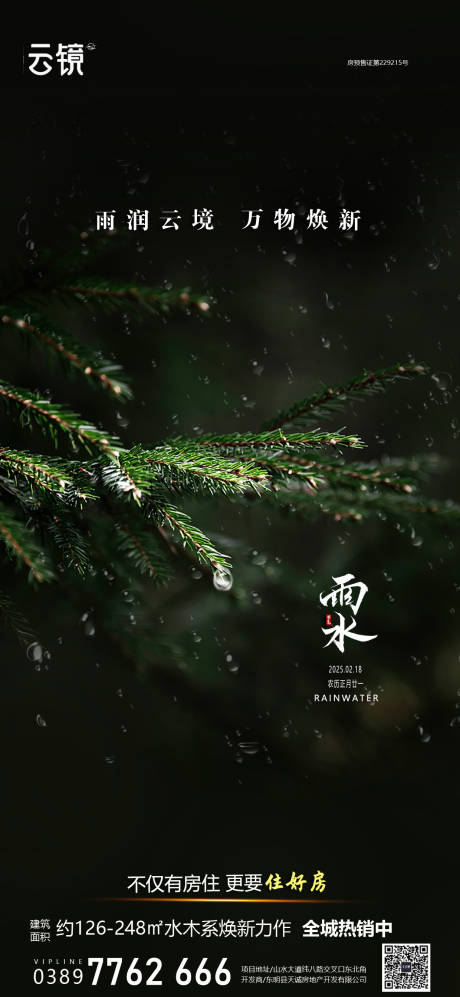 地产雨水节气海报