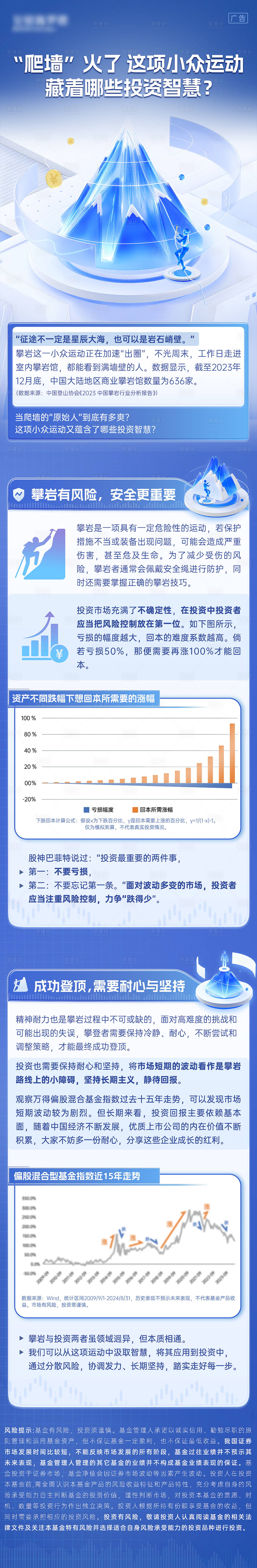 源文件下載【享設計】搜索編號：62240029091284252【基金金融爬山爬墻長圖海報】