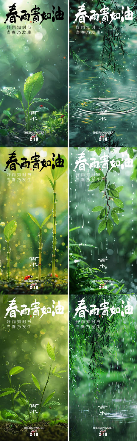 雨水节气系列海报