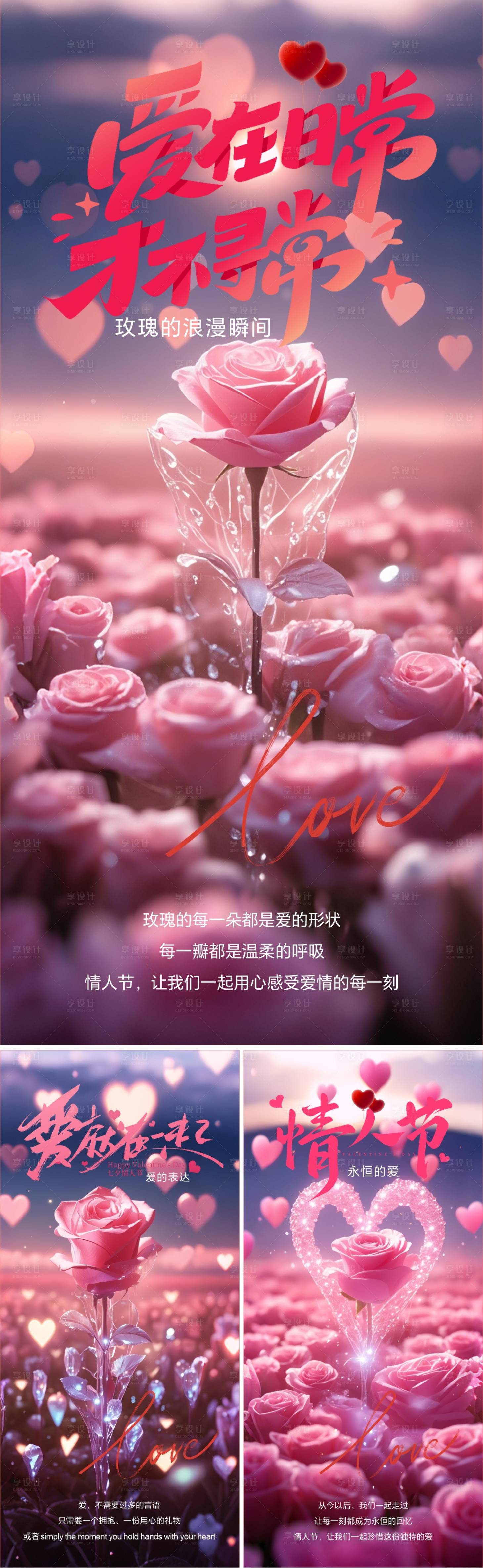 源文件下载【享设计】搜索编号：58220028708595127【情人节系列海报】