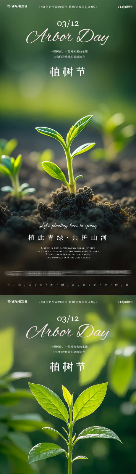 源文件下载【植树节树苗海报】编号：59600029015803956