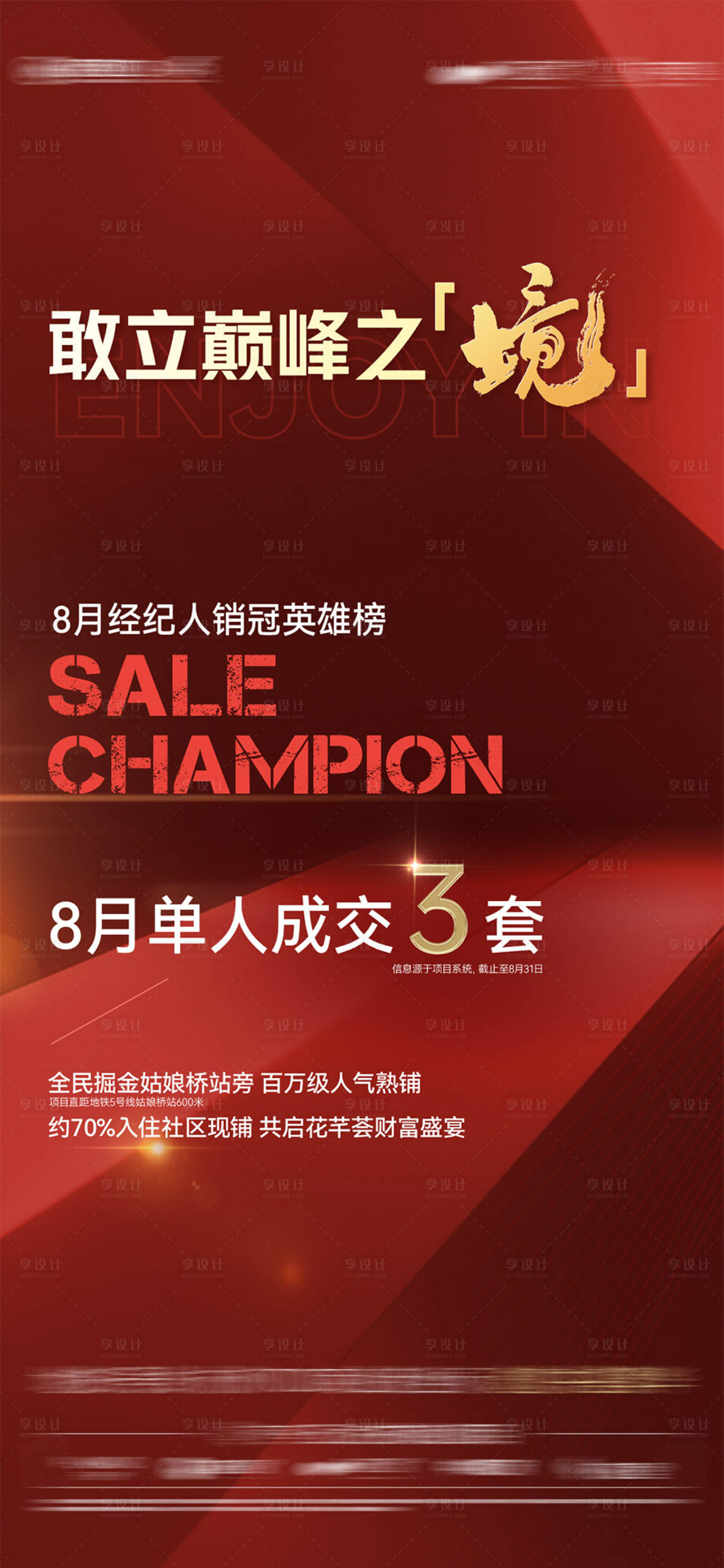 源文件下載【享設計】搜索編號：96250029095519647【房地產紅金銷冠海報】