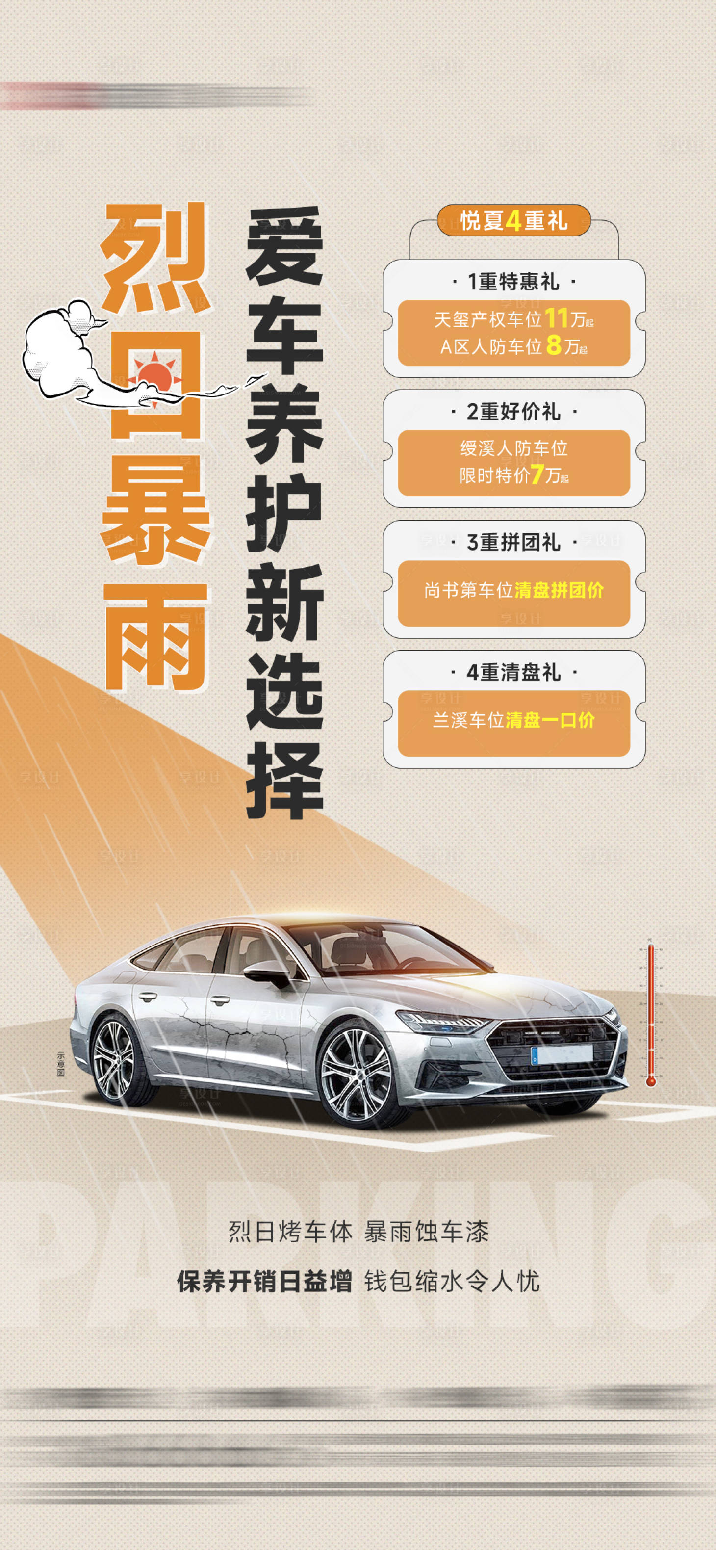 源文件下载【车位痛点四重礼优惠活动单图】编号：48330028863249642