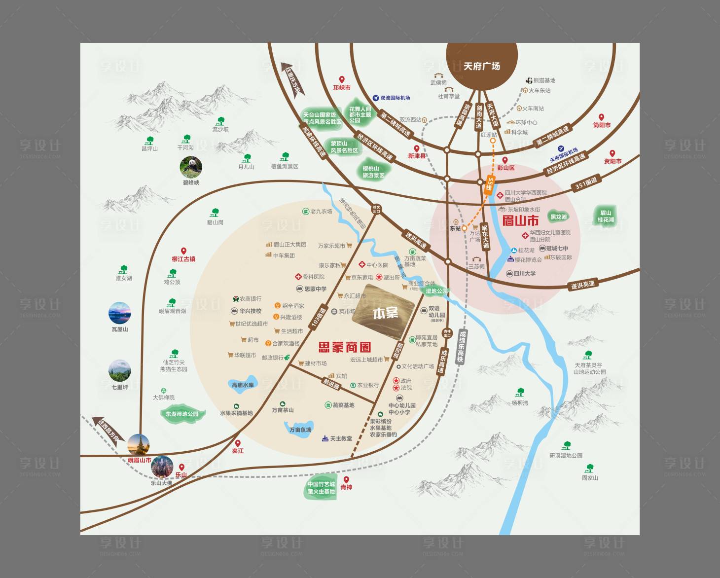 源文件下载【享设计】搜索编号：10750028665877141【地产区位图】