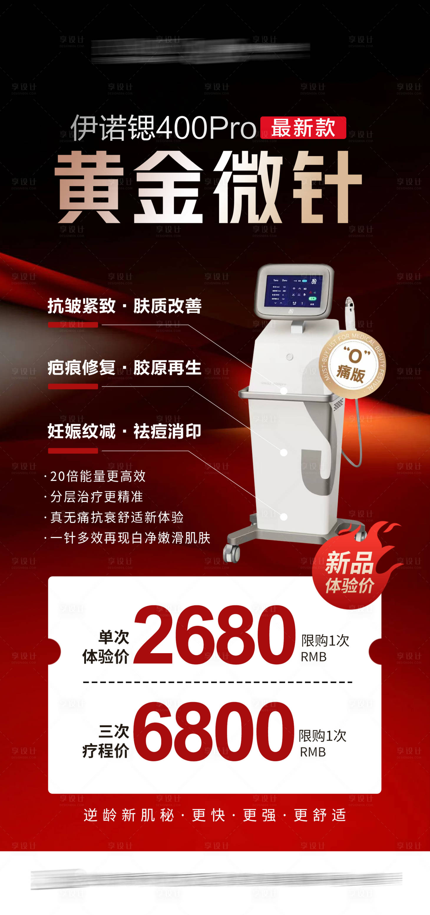 源文件下載【享設計】搜索編號：20230028880123346【醫美黃金微針海報】
