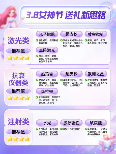 源文件下載【享設(shè)計】搜索編號：86730028953324823【醫(yī)美女神節(jié)送禮海報】