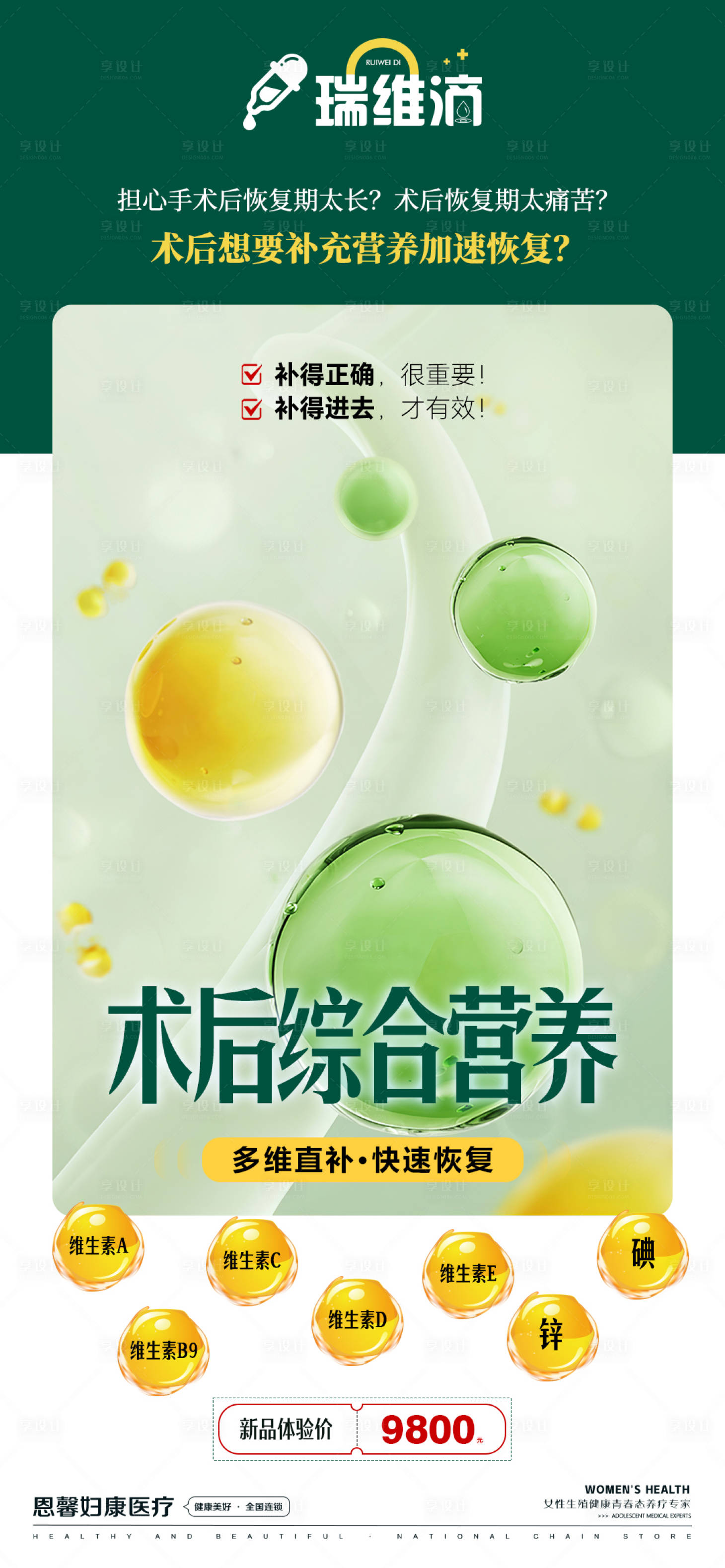 源文件下载【享设计】搜索编号：24960028609543091【术后综合营养海报】