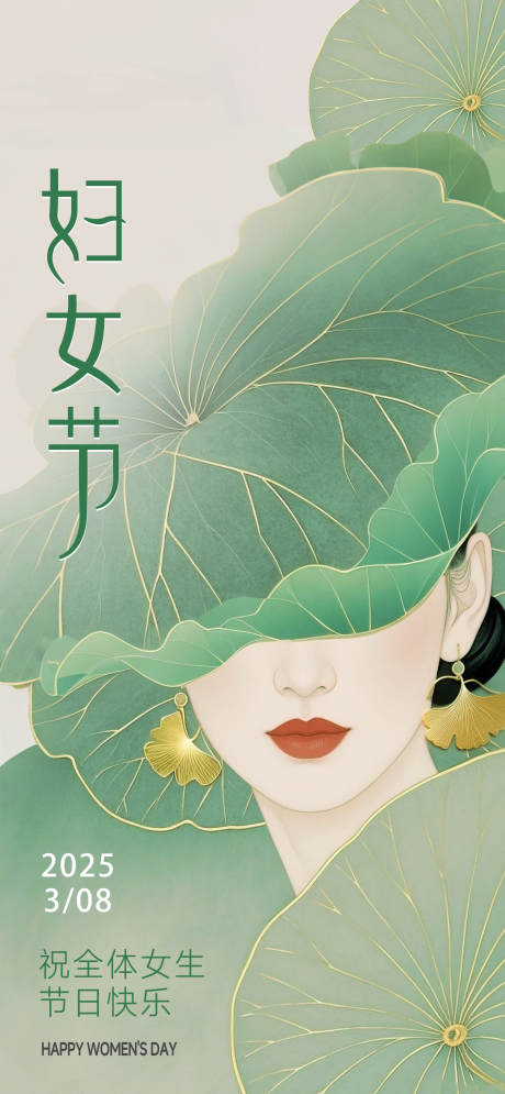 源文件下载【绿色妇女节海报】编号：71430028833994771