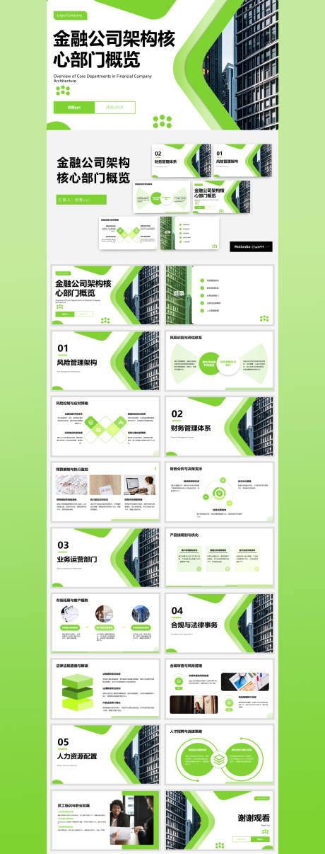 金融公司架构核心部门概览ppt汇报