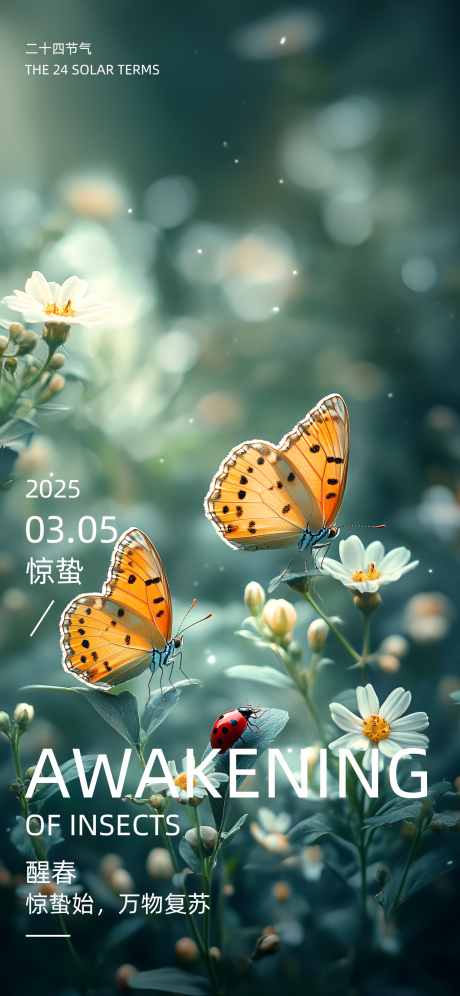 源文件下载【惊蛰节气海报】编号：75300028936914099