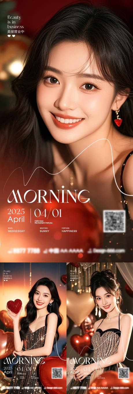 源文件下載【享設(shè)計(jì)】搜索編號(hào)：89690029562305823【醫(yī)美早安系列海報(bào)】