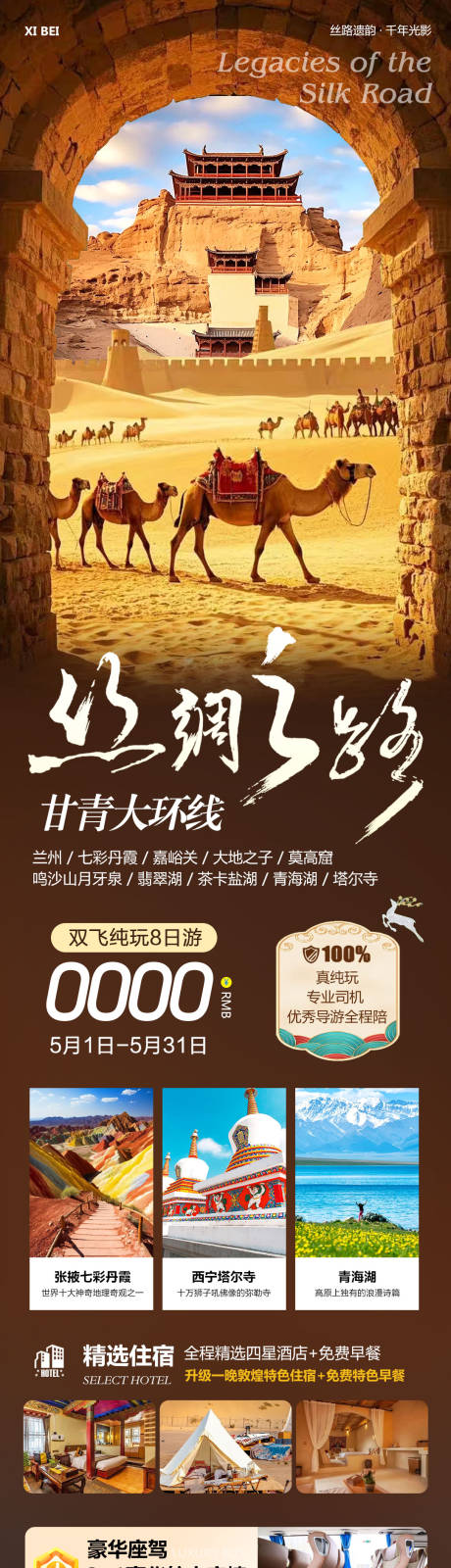 源文件下載【西北甘青大環線旅游長圖海報】編號：48680029672502609