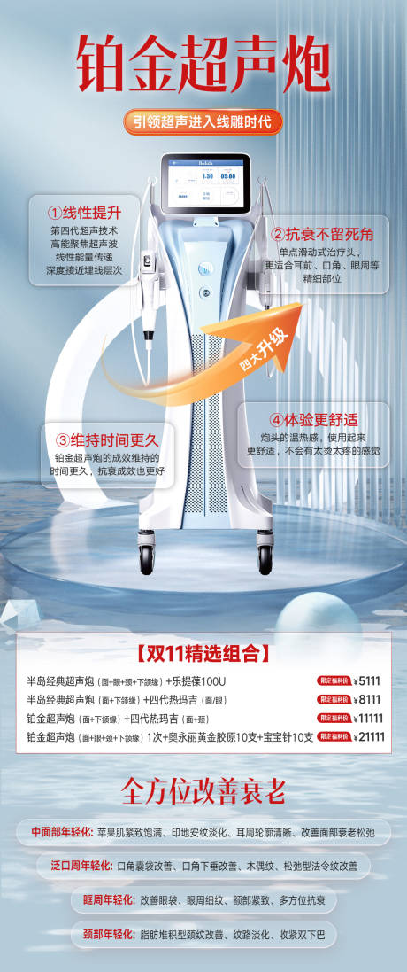 源文件下載【醫(yī)美鉑金超聲炮海報】編號：83920029796732875