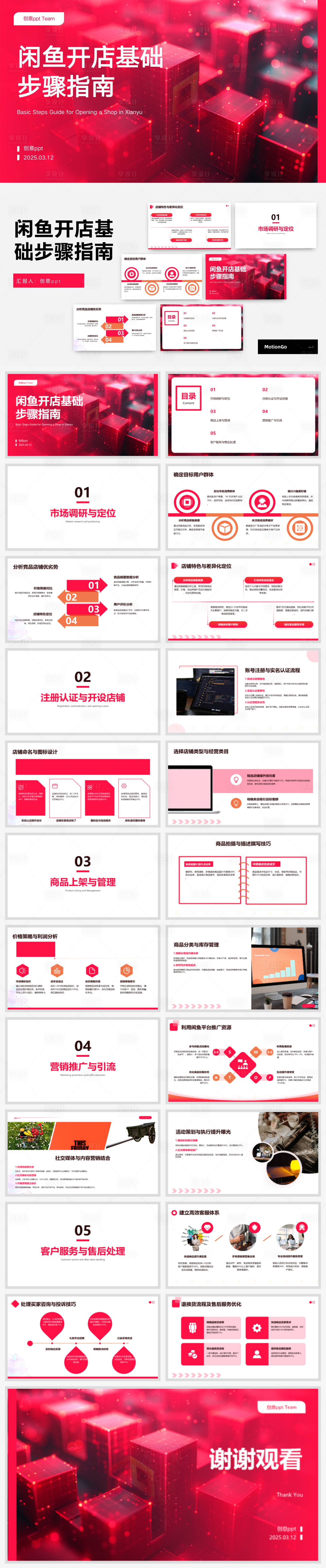 源文件下載【享設計】搜索編號：17630029399218643【閑魚開店基礎步驟指南ppt排版設計】