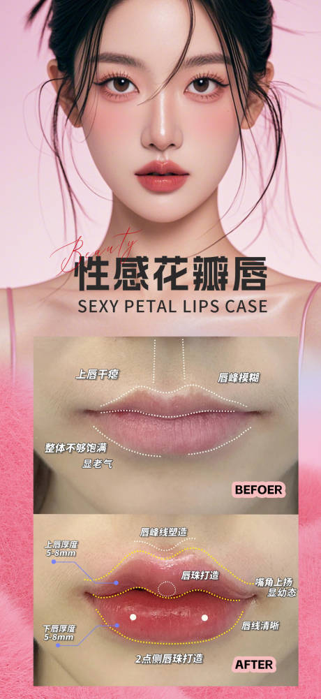 性感花瓣唇案例宣传海报