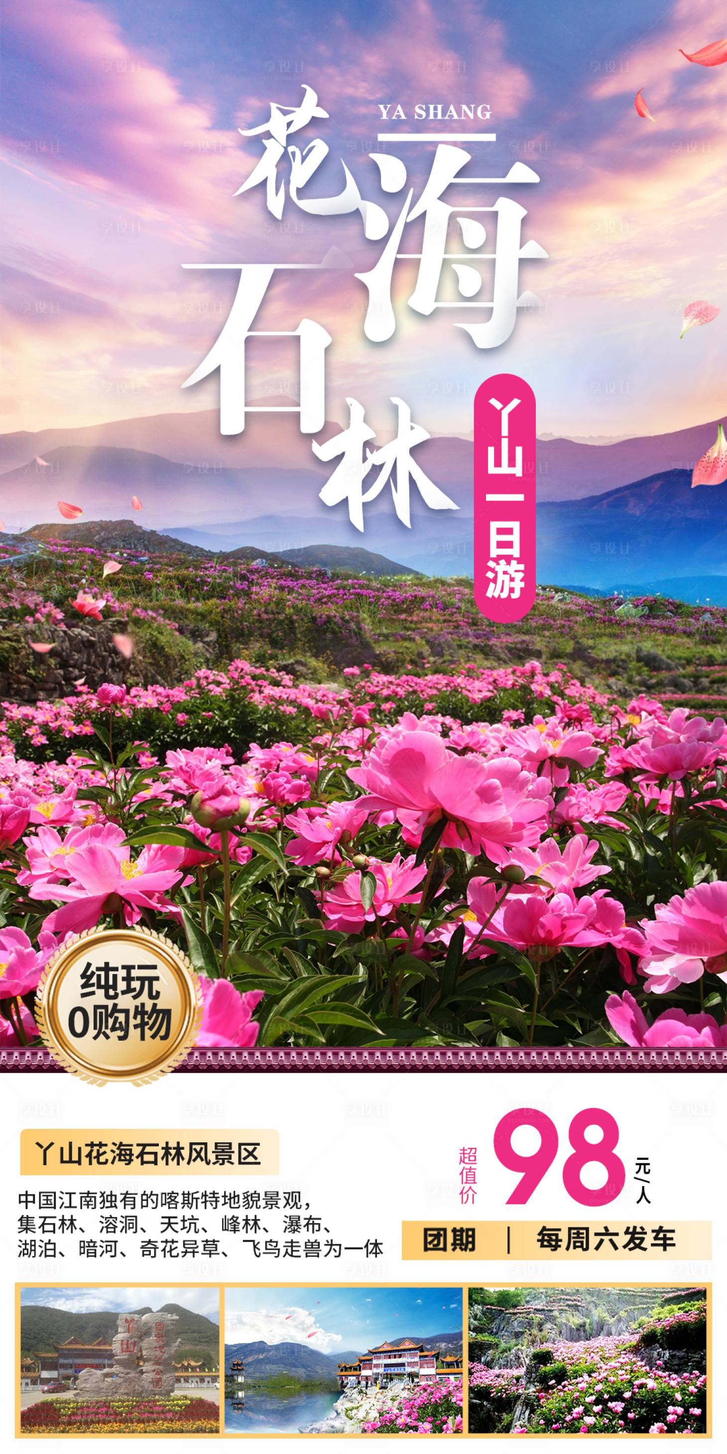 源文件下載【享設(shè)計(jì)】搜索編號(hào)：21850029493464460【丫山旅游賞花海報(bào)】
