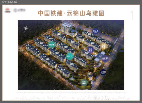 地产鸟瞰区位指示图海报展板