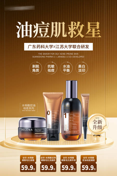 源文件下载【水杨酸痘肌护肤品海报】编号：83060029375612000