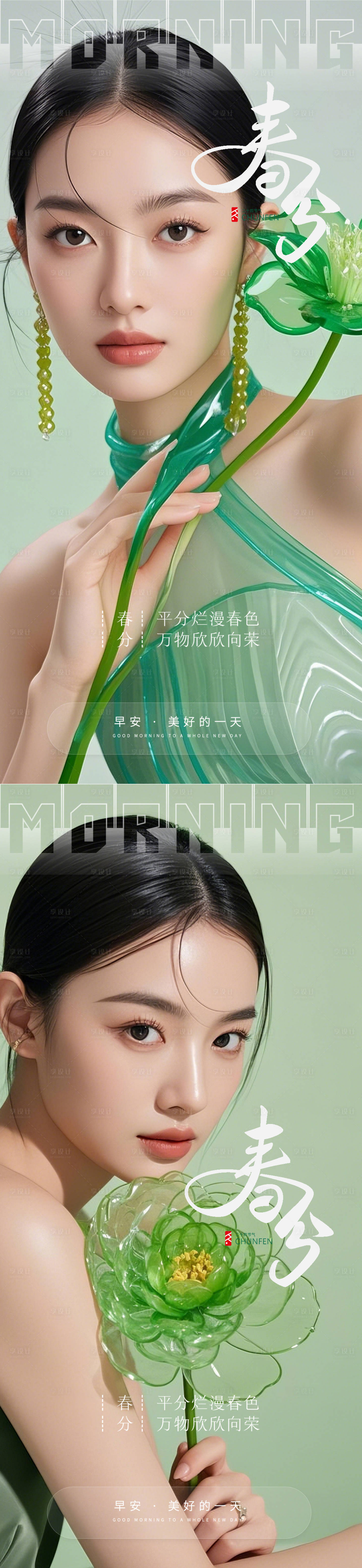 源文件下载【享设计】搜索编号：98610029519709359【医美早安春分海报】