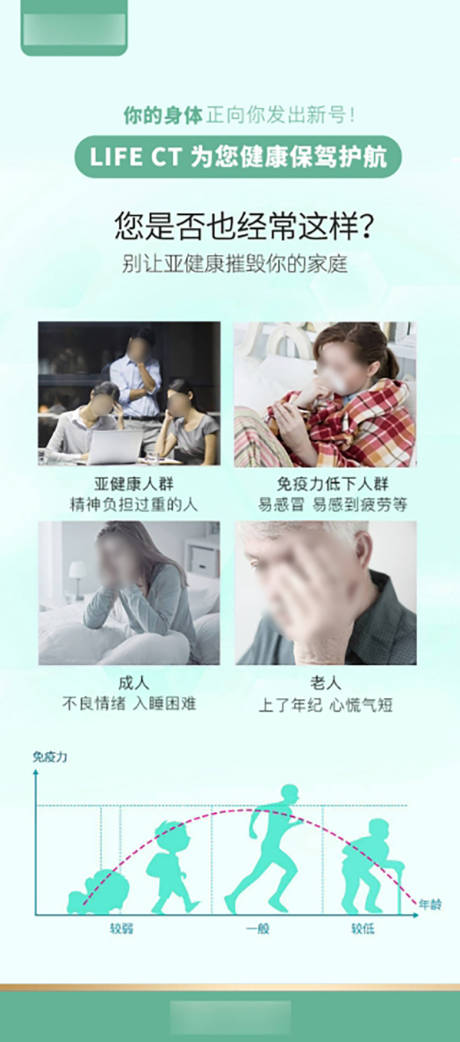 大健康亚健康免疫力细胞海报