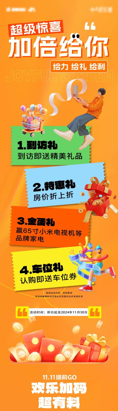地产四重礼惊喜创意长图