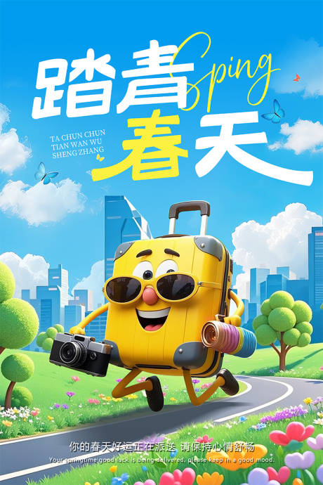 源文件下载【踏青春天海报】编号：97650029571259883
