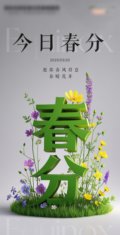 源文件下载【享设计】搜索编号：59340029477417182【二十四节气之春分海报】