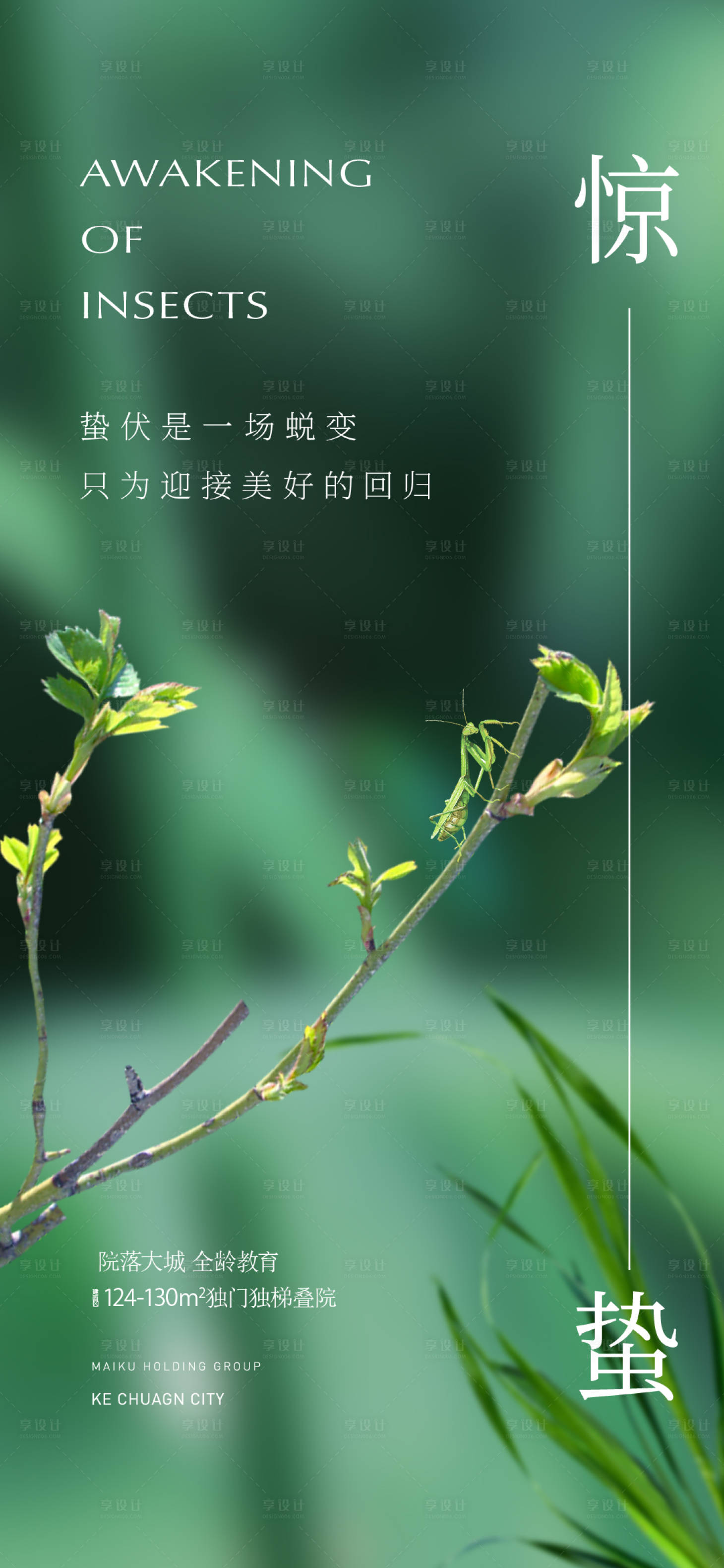 源文件下载【惊蛰螳螂节气海报】编号：52310029154686481