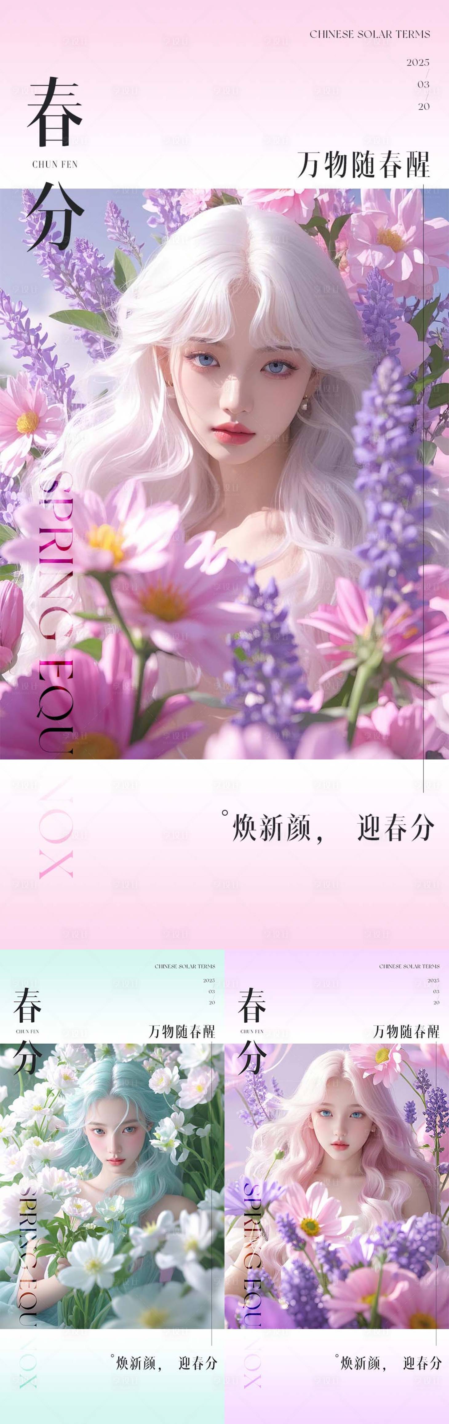 源文件下载【医美春分节气系列海报】编号：67820029571763395