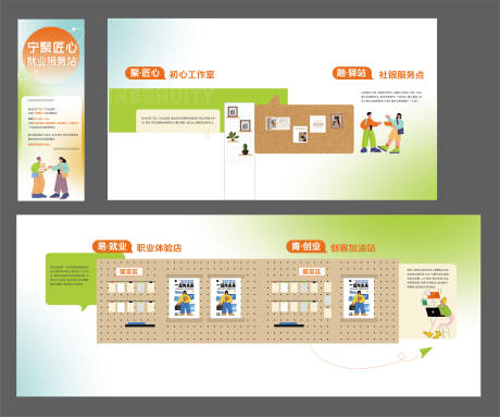 源文件下載【享設(shè)計】搜索編號：69380029197751823【青年就業(yè)工作室文化墻】