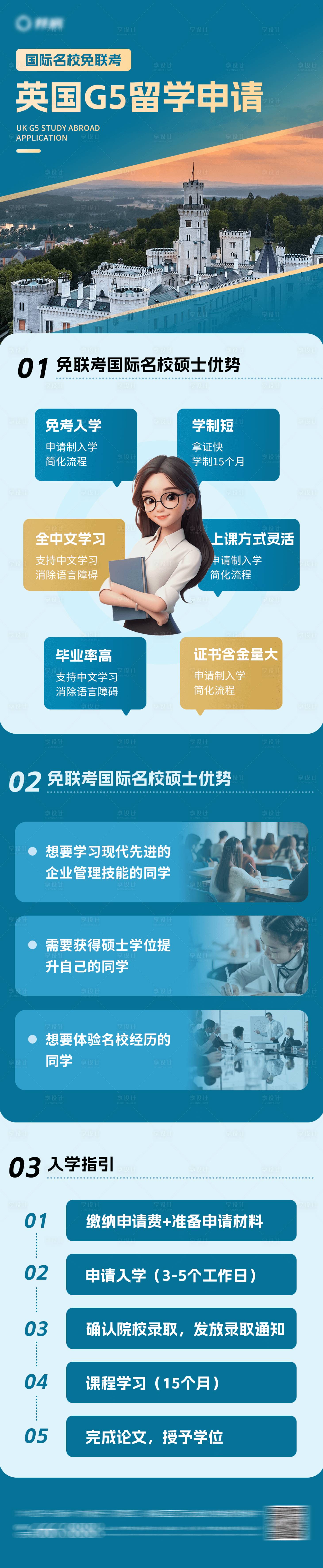 源文件下载【享设计】搜索编号：64540029348744103【出国留学申请长图】