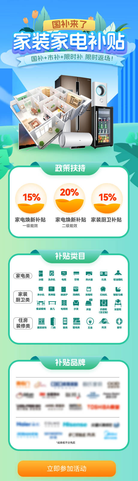 源文件下载【家装家电以旧换新补贴政策海报】编号：36370029339996298
