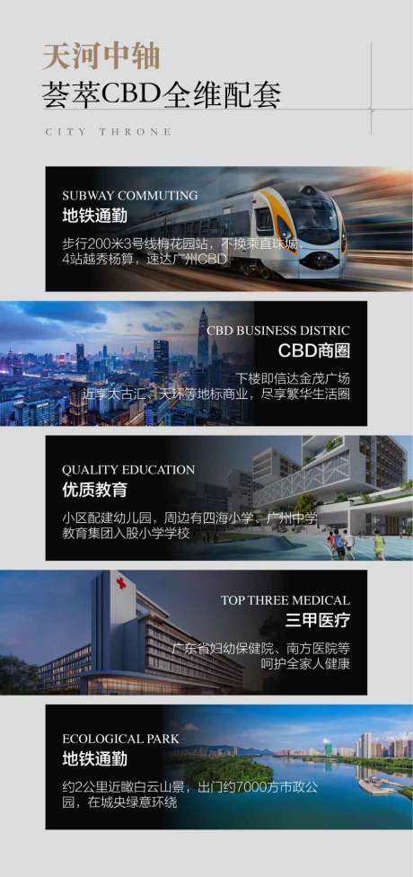 地产天河中轴CBD配套海报