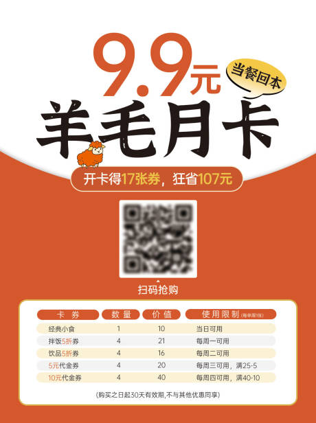 源文件下载【餐饮羊毛卡】编号：72910029719391810