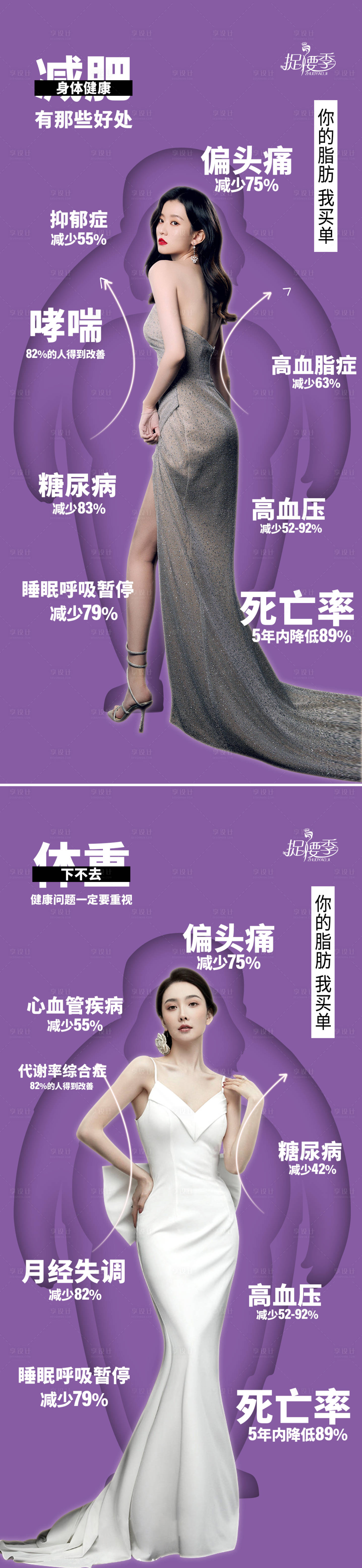 源文件下载【享设计】搜索编号：45280029836099834【医美减脂健康系列海报】