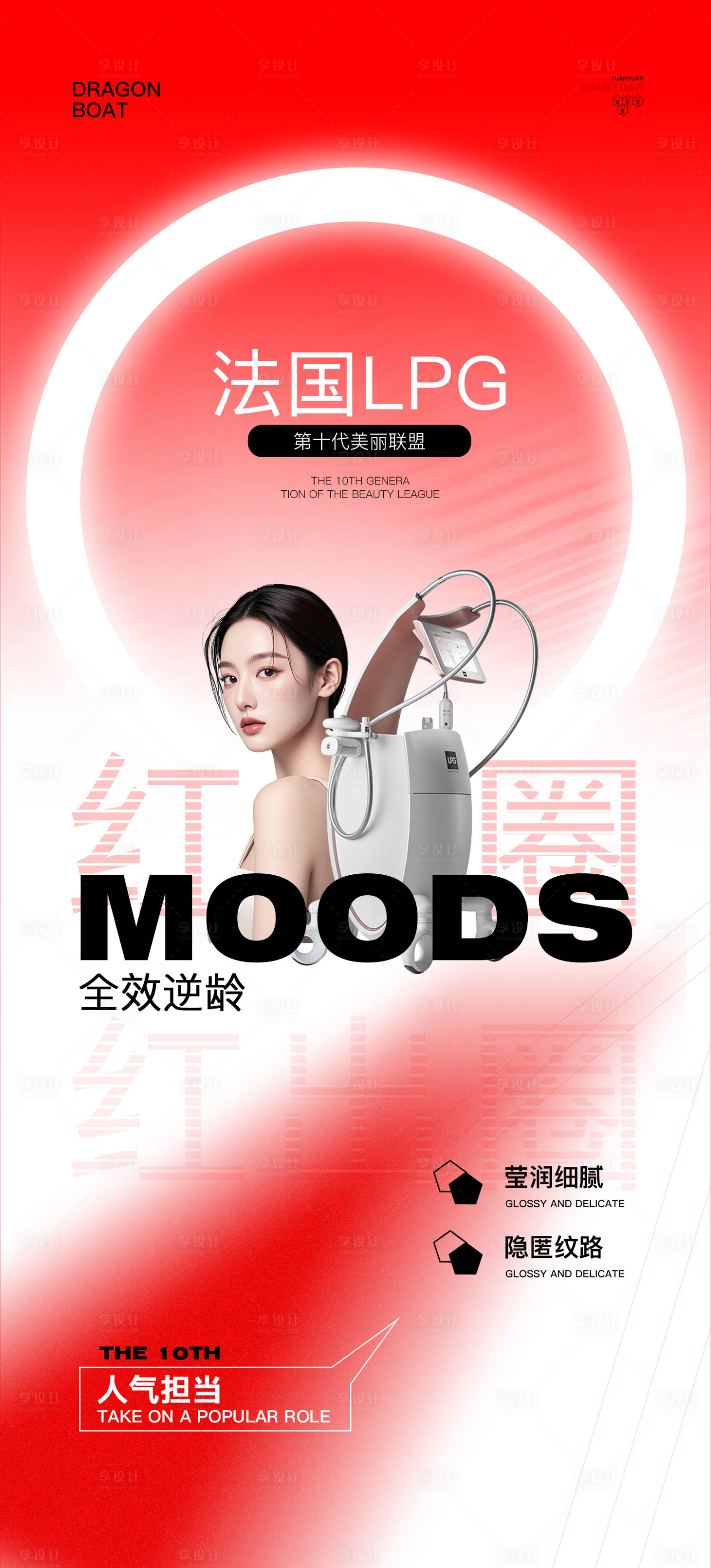 源文件下載【享設(shè)計】搜索編號：79050029195643358【紅色醫(yī)美儀器海報】