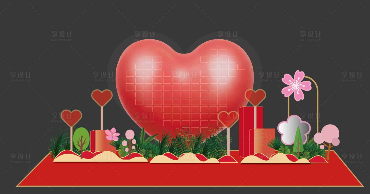 源文件下載【享設計】搜索編號：71320029437959350【愛心氣模活動美陳】