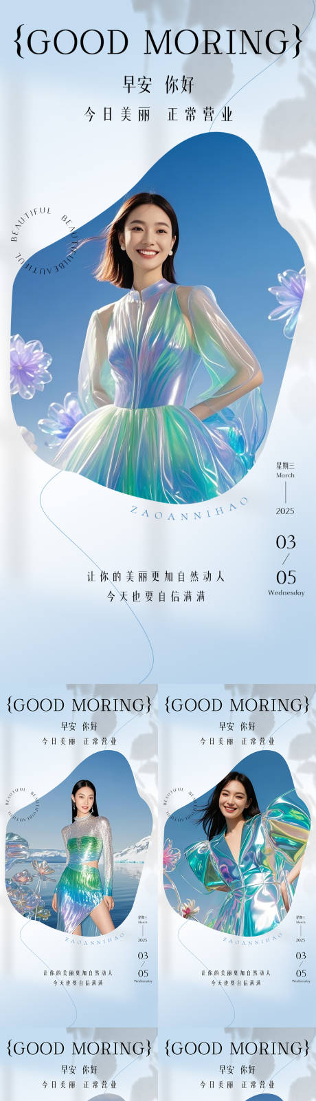 源文件下载【享设计】搜索编号：57420029204405559【医美早安人物海报】