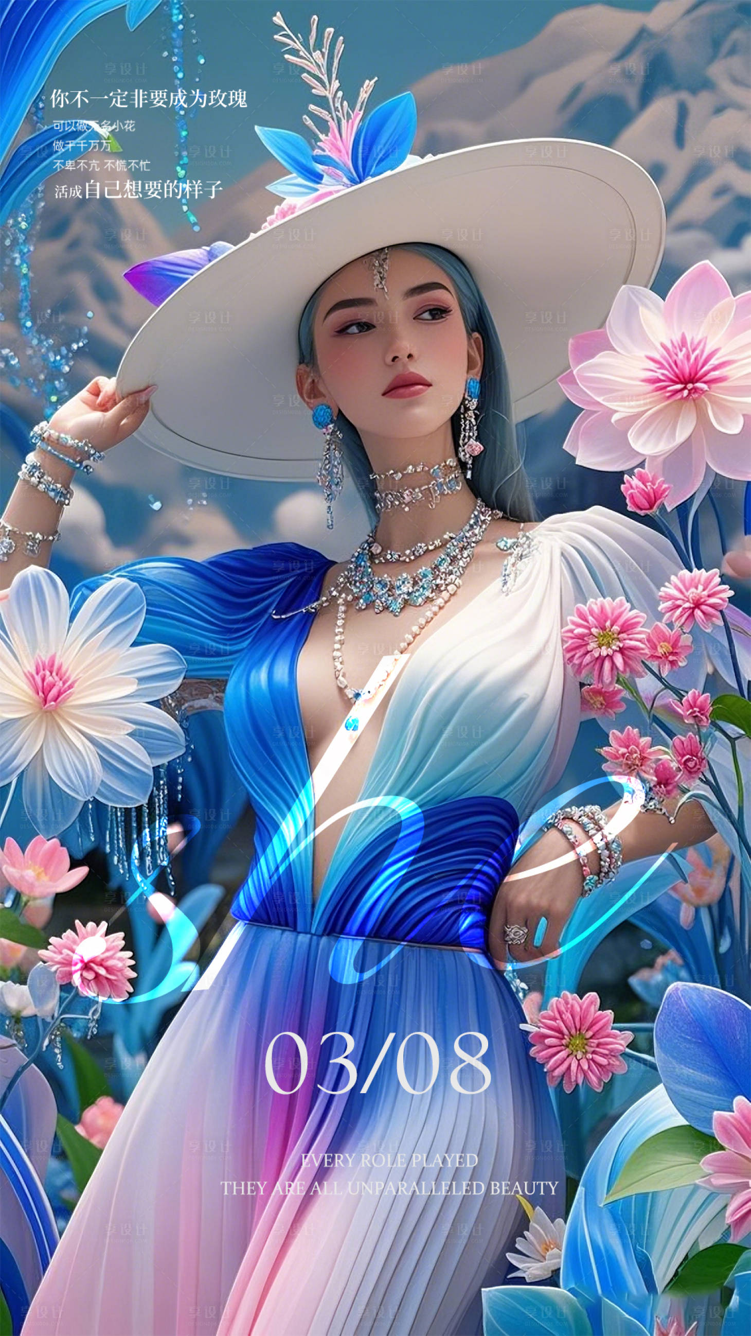 源文件下载【享设计】搜索编号：13220029153699335【38女神节早安晨图宣传海报】