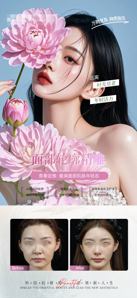 医美抗衰案例对比海报