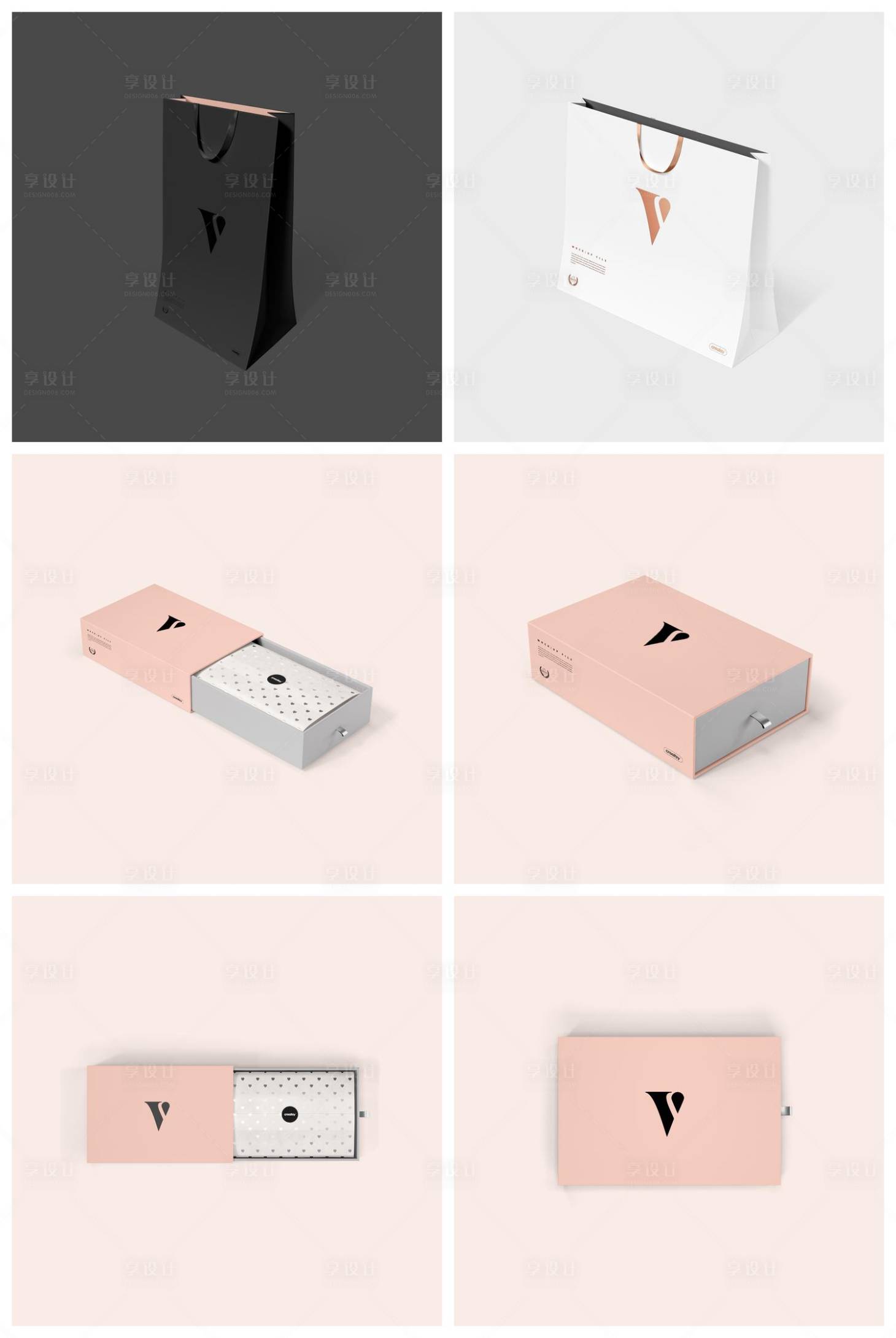 源文件下载【享设计】搜索编号：46090029285304724【手提袋纸盒礼盒样机】