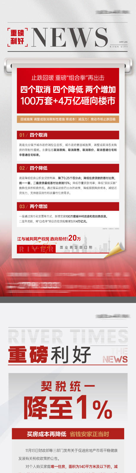 地产利好政策宣传海报