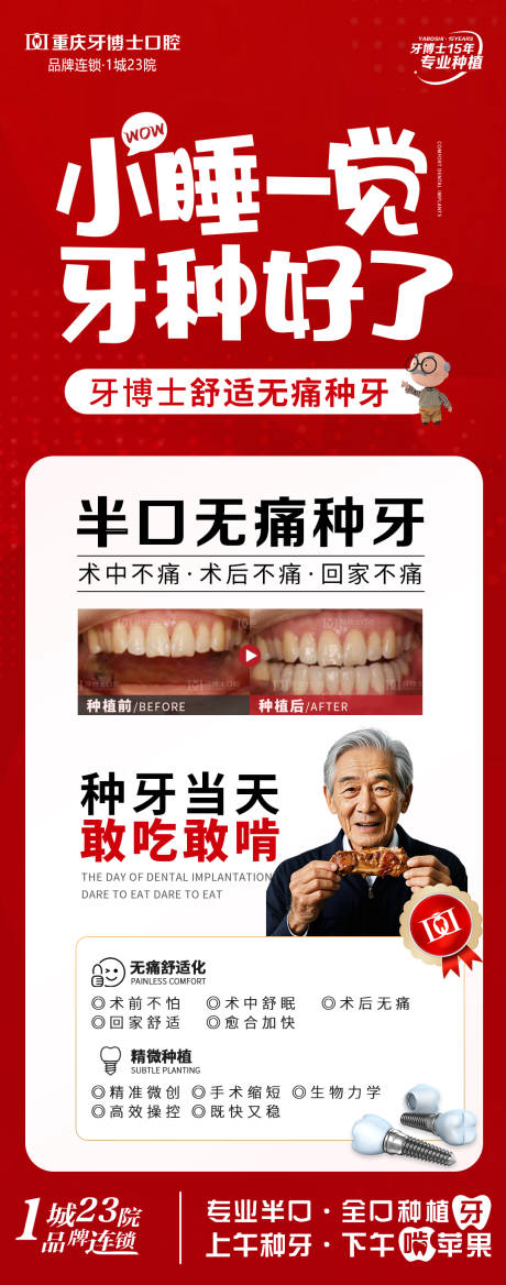 舒适化半口种植牙海报