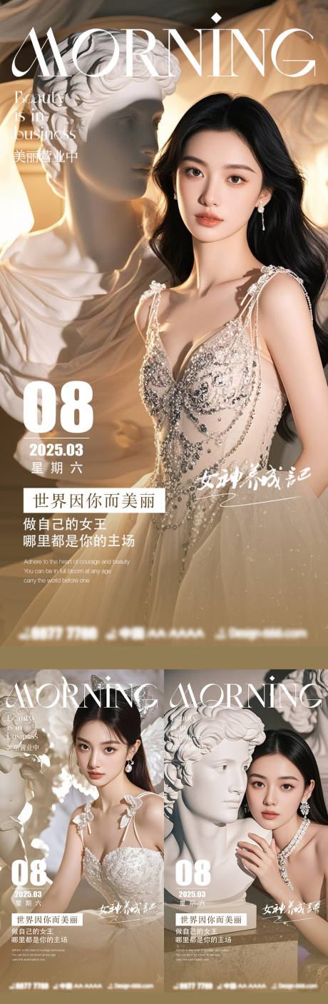 源文件下載【醫(yī)美早安系列海報】編號：51910029121028381